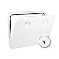 Top Line Marine Hatch with Lock - White 18-7/64" x 20-43/64" (460 x 525 mm)
