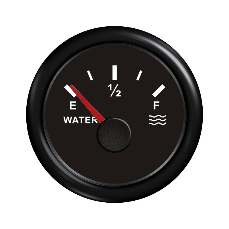 Water Tank Level Gauge - 240-33 Ohm - Marine Fresh Water Tank Meter - Analog Display