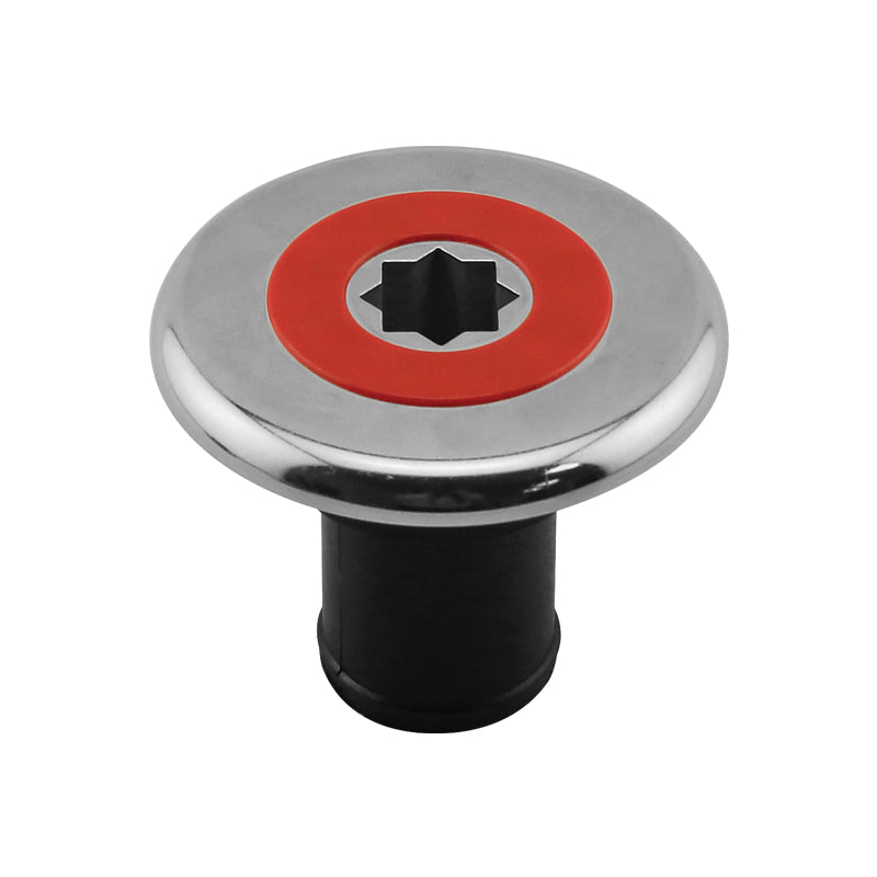 INOX Deck Filler 2" (38mm) - Fuel - Red Cap with Black Base