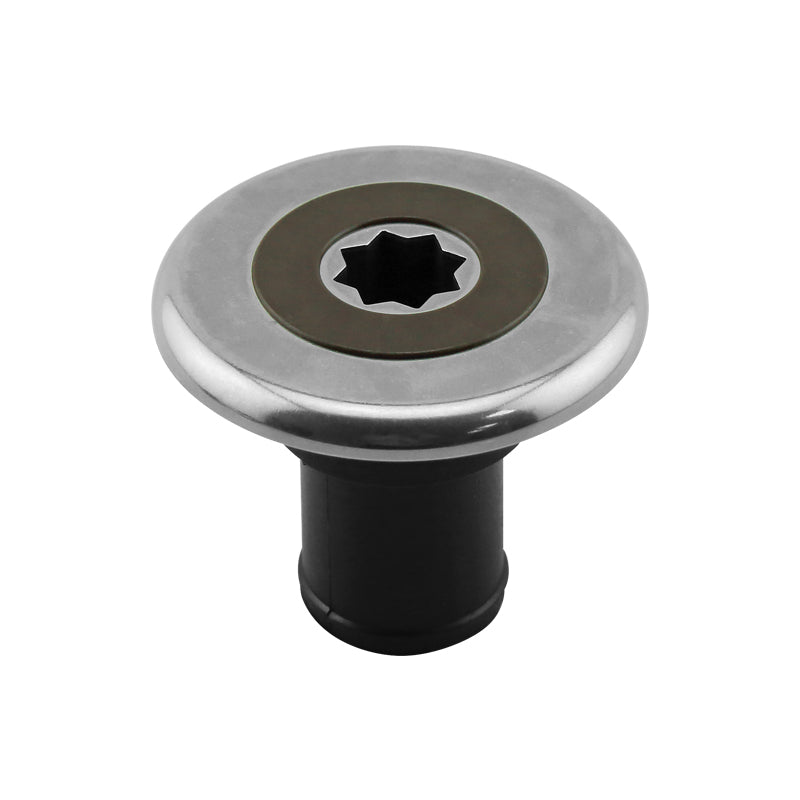 Stainless Steel Deck Filler - 38mm (2") - Waste Water - Brown Cap - Black Base