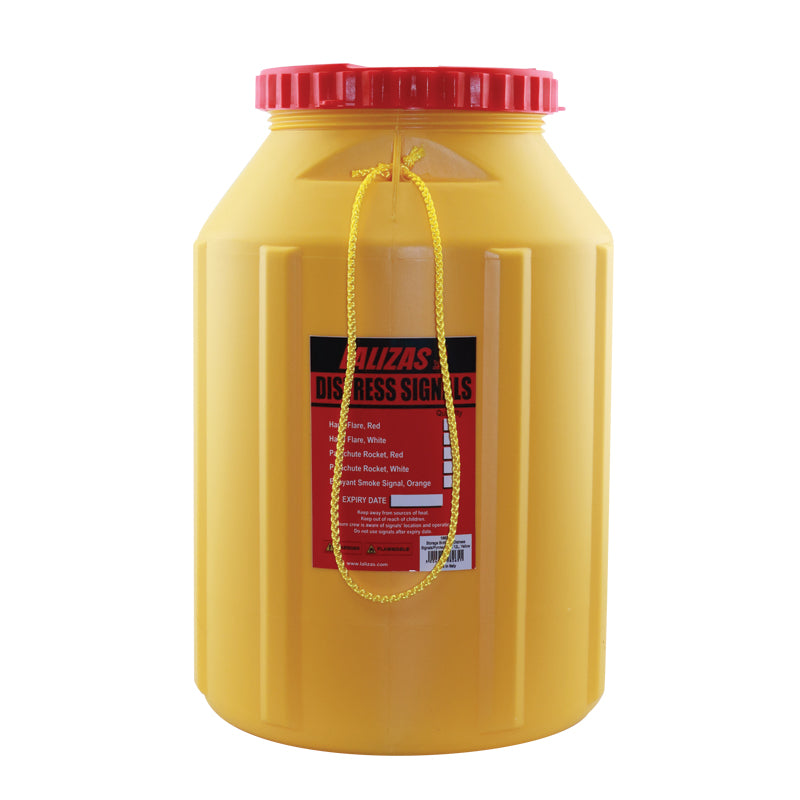 LALIZAS Waterproof Storage Bottle for Distress Signals & Pyrotechnics - 12L (3.17 gal) - Yellow