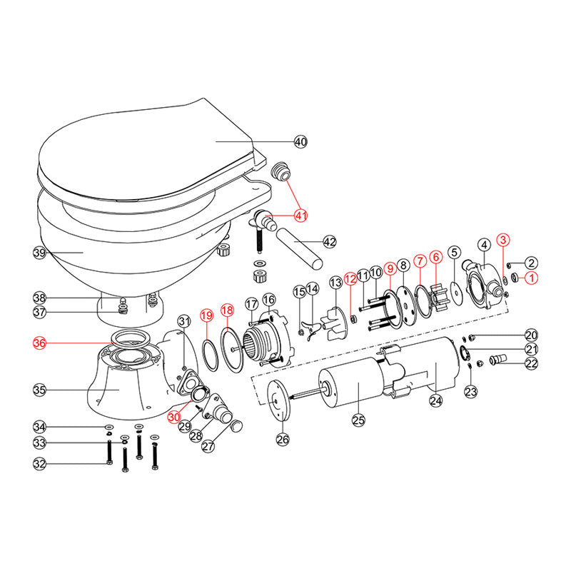 Consumables Repair Kit for Electric Marine Toilets - Maintenance Parts