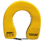 Horseshoe Lifebuoy "Basic I" - Yellow - Flexible Zipper Cover with Plastic Clip