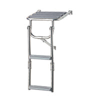 Platform Ladder - Stainless Steel 316 - 2 Plastic Steps - 600mm x 325mm (23-5/8" x 12-51/64")