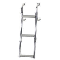 Foldable Transom Ladder - 2+1 Steps (3 Steps) - Stainless Steel 316 - 90° - 575mm x 215mm (22-5/8" x 8-1/2")