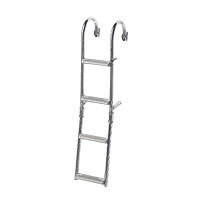 Foldable Transom Ladder - 2+2 Steps - Stainless Steel 316 - 180° - Narrow Transom - 41-22/64" x 8-30/64" (1050x215mm)