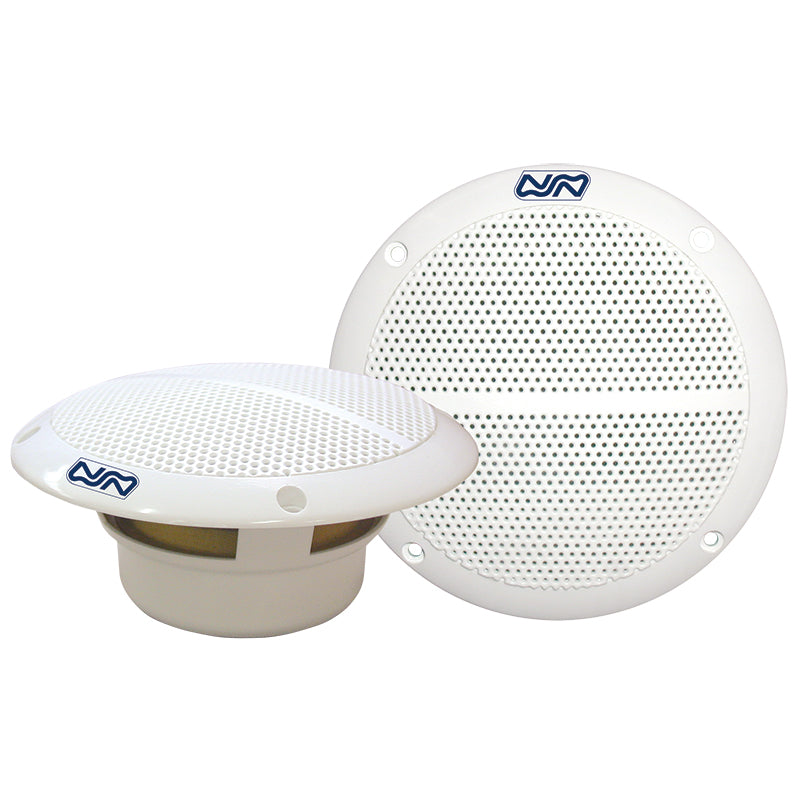 SEA SOUND Two-Way Marine Speakers - 80W - 5-1/4" (133mm) - White - Waterproof - Set of 2