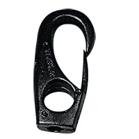 Snap Hook with Eye - Ø35/64" x 2-43/64" (14x68mm) - for Ø25/64" (10mm) Cord - Polyamide - Black