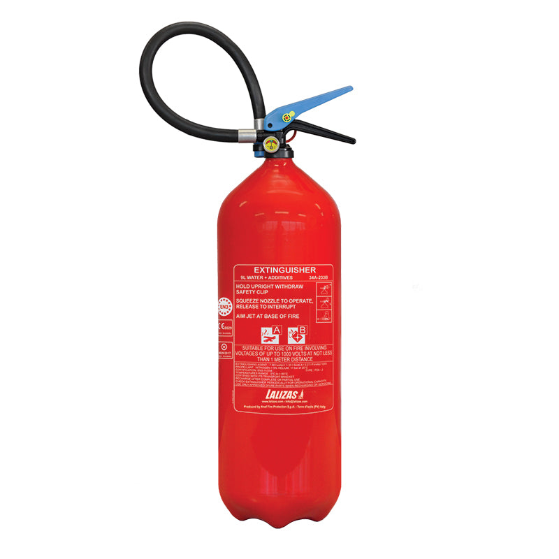 LALIZAS Fire Extinguisher Foam 2.4gal (9L) - MED Approved with Wall Bracket (EN/ES/HR)
