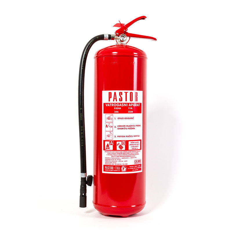 LALIZAS Fire Extinguisher Foam 2.4gal (9L) - Stored Pressure with Wall Bracket