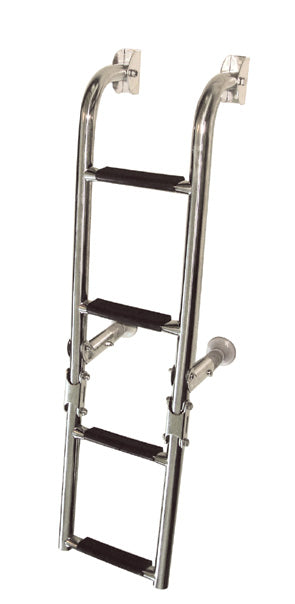 LALIZAS Foldable Boarding Ladder - 1+2 Steps - Stainless Steel 316 - 90° - 29.9" x 8" (760 x 205mm)