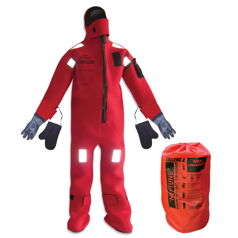 LALIZAS Immersion Suit Neptune XL Insulated with Rubber Gloves - SOLAS/MED/MER
