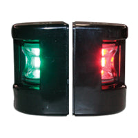 FOS LED 12 Starboard & Port Lights 112.5° Set Black Housing 12-15V - Red/Green LED