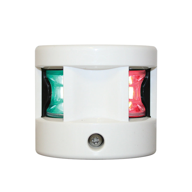 FOS LED 12 Bi-Colour Navigation Light Side Mounted White Housing 12-15V - Red/Green LED