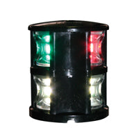 FOS LED 12 Tri-Colour & Anchor Light Deck Mounted Black Housing 12-15V - Red/Green/White LED