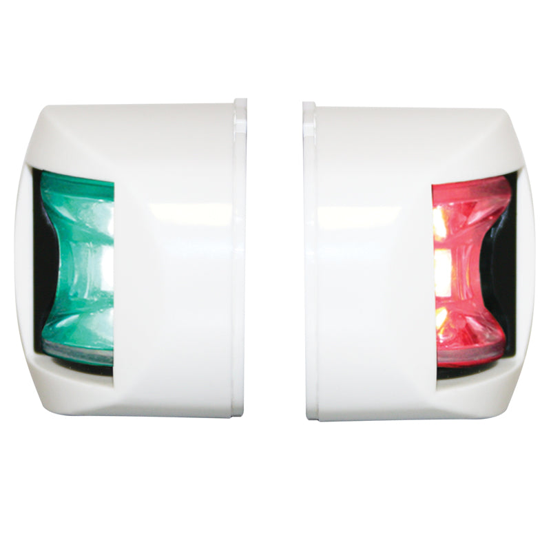 FOS LED 12 Starboard & Port Lights 112.5° Side Mounted Set White Housing 12-15V - Red/Green LED