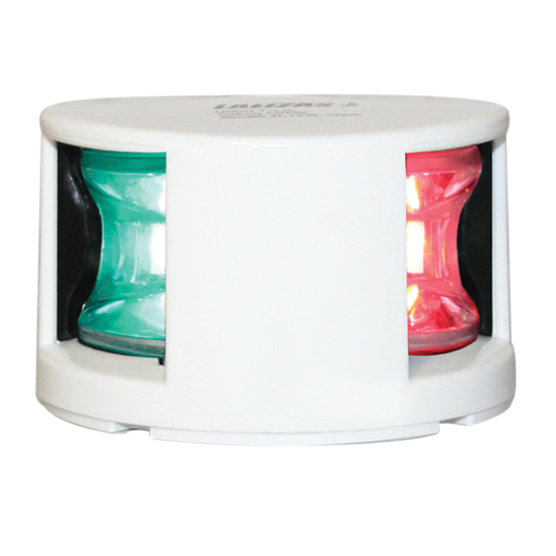FOS LED 12 Bi-Colour Navigation Light Deck Mounted White Housing 12-15V - Red/Green LED