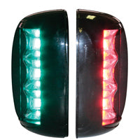 FOS LED 20 Starboard & Port Lights 112.5° Set Black Housing 12-24V - Red/Green LED