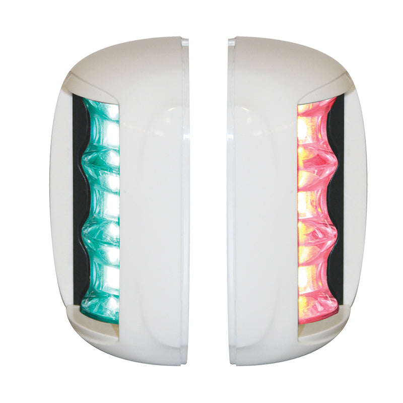 FOS LED 20 Starboard & Port Lights 112.5° Set White Housing 12-24V - Red/Green LED
