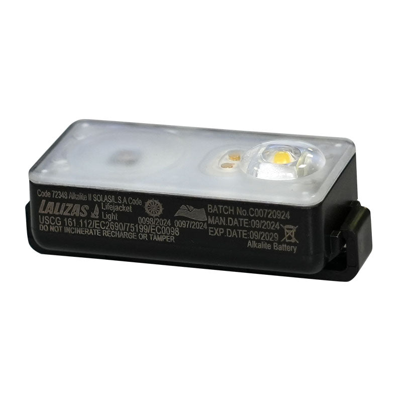 LALIZAS Lifejacket LED Flashing Light "Alkalite II" ON/OFF Water Activated - SOLAS/MED/USCG Certified