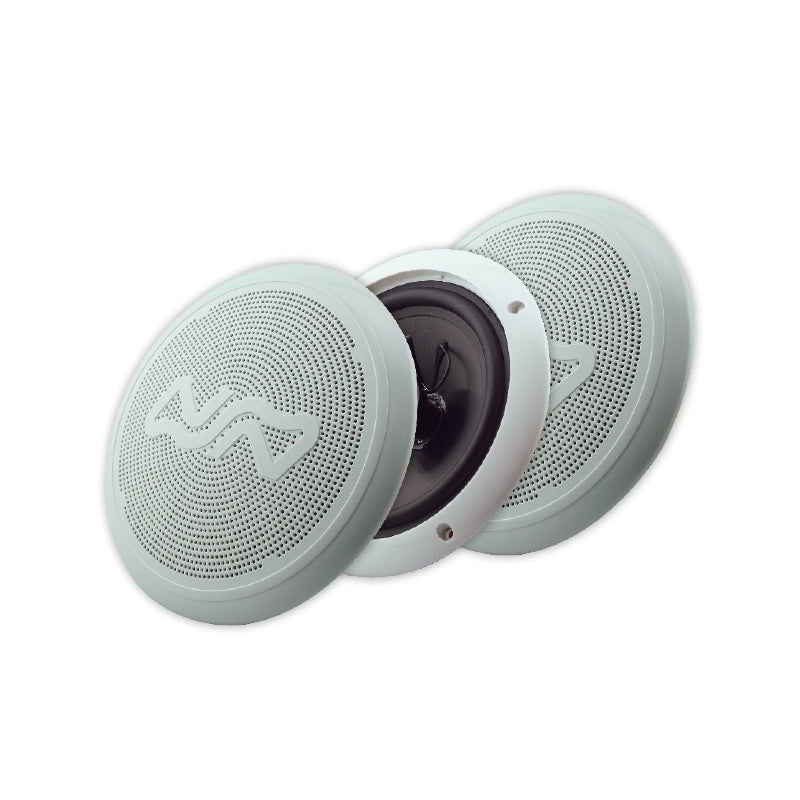 Two-Way Speakers - 100W - 6.5" (165mm) - Non-Magnetic - White - with Clip-On Cover - Pair