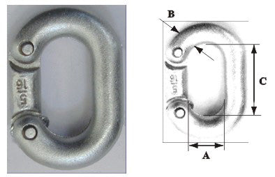 Galvanized Chain Connector - 1/4" (6mm) - Marine Grade Hot-Dip Galvanized
