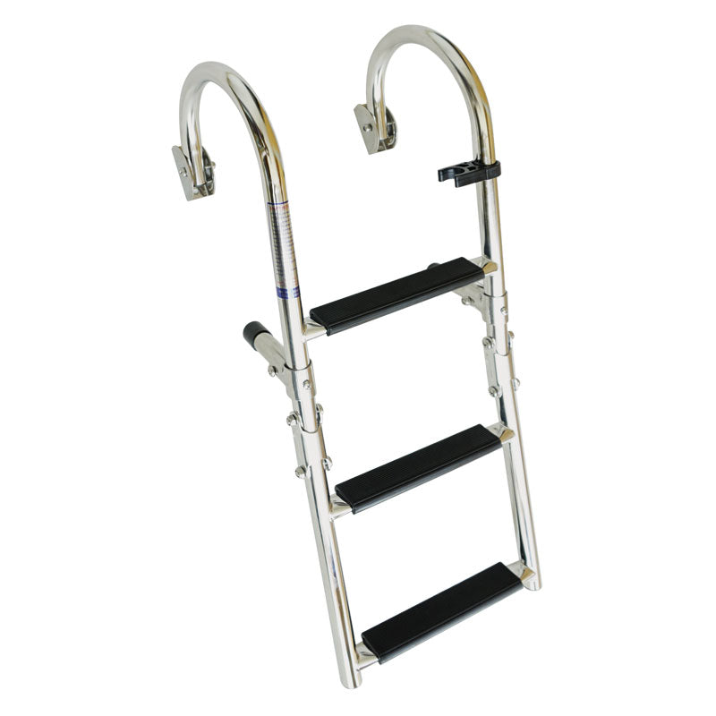 Foldable Gunwale Ladder - 1+2 Steps (3 Steps) - Stainless Steel 316 - 180° - 730mm x 250mm (28-3/4" x 9-7/8")