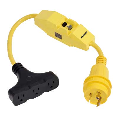 Marinco 3-WAY Adapter - 3-WAY 30A-15A Adapter Gfci | 199128