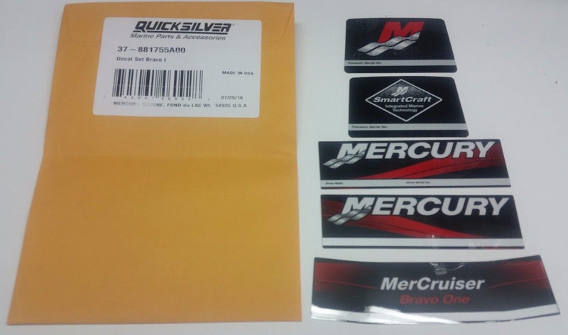 Mercury MerCruiser Quicksilver Bravo One Decal Set 881755A00