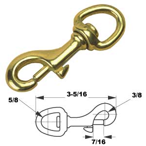 BRASS SWIVEL EYE BOLT SNAP
