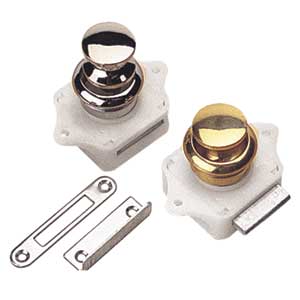 BRASS PUSH BUTTON RIM LATCH