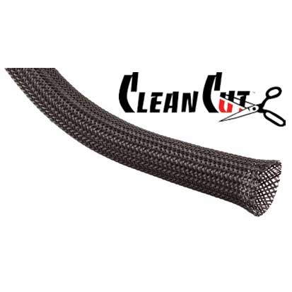 Techflex Clean Cut Sleeving - 1-1/2X50' Clncut Fray Res Slvg | CCP1.50BK