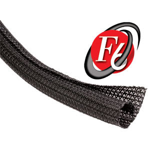 Techflex Flexo F6 - F6 1/4"X100' Split Braid Wrap | F6N0.25BK