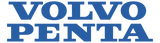 Blue Volvo Penta logo on a white background